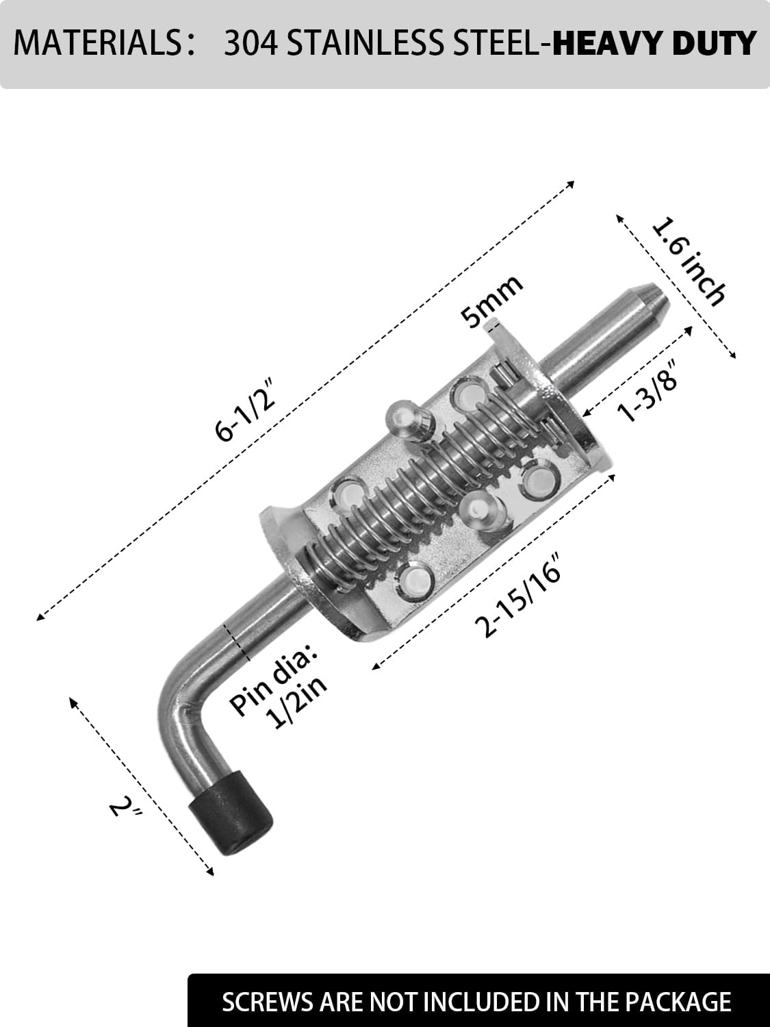 Quality Life Spring-Loaded Gate Latch Pin Claros