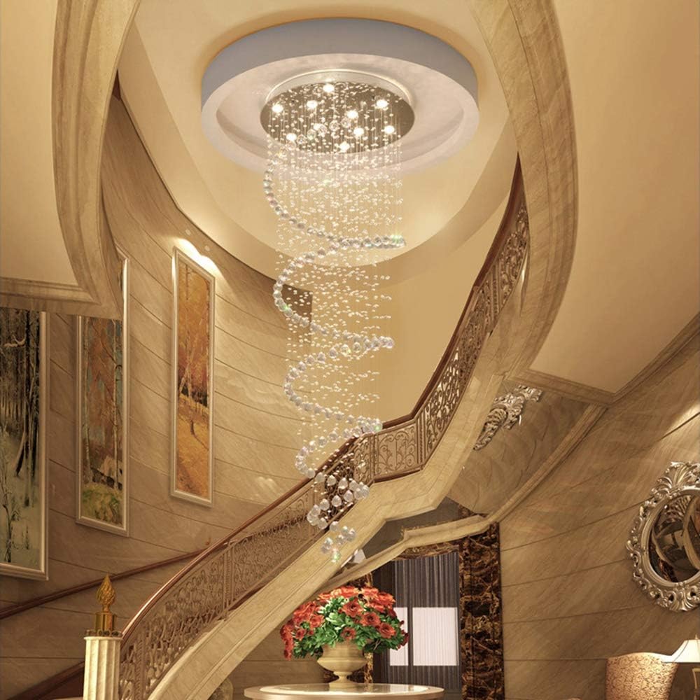 TSWF Single Spiral K9 Crystal Chandelier