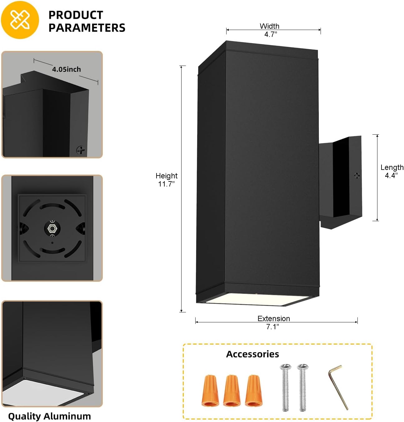 Modern Outdoor Wall Light - Aluminum Sconce Waterproof Porch Mount