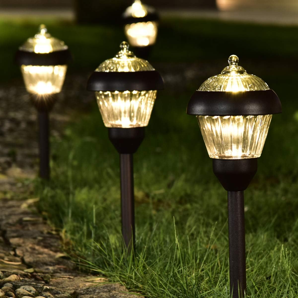 SOLPEX 4 Pack High Lumen Solar Path Lights
