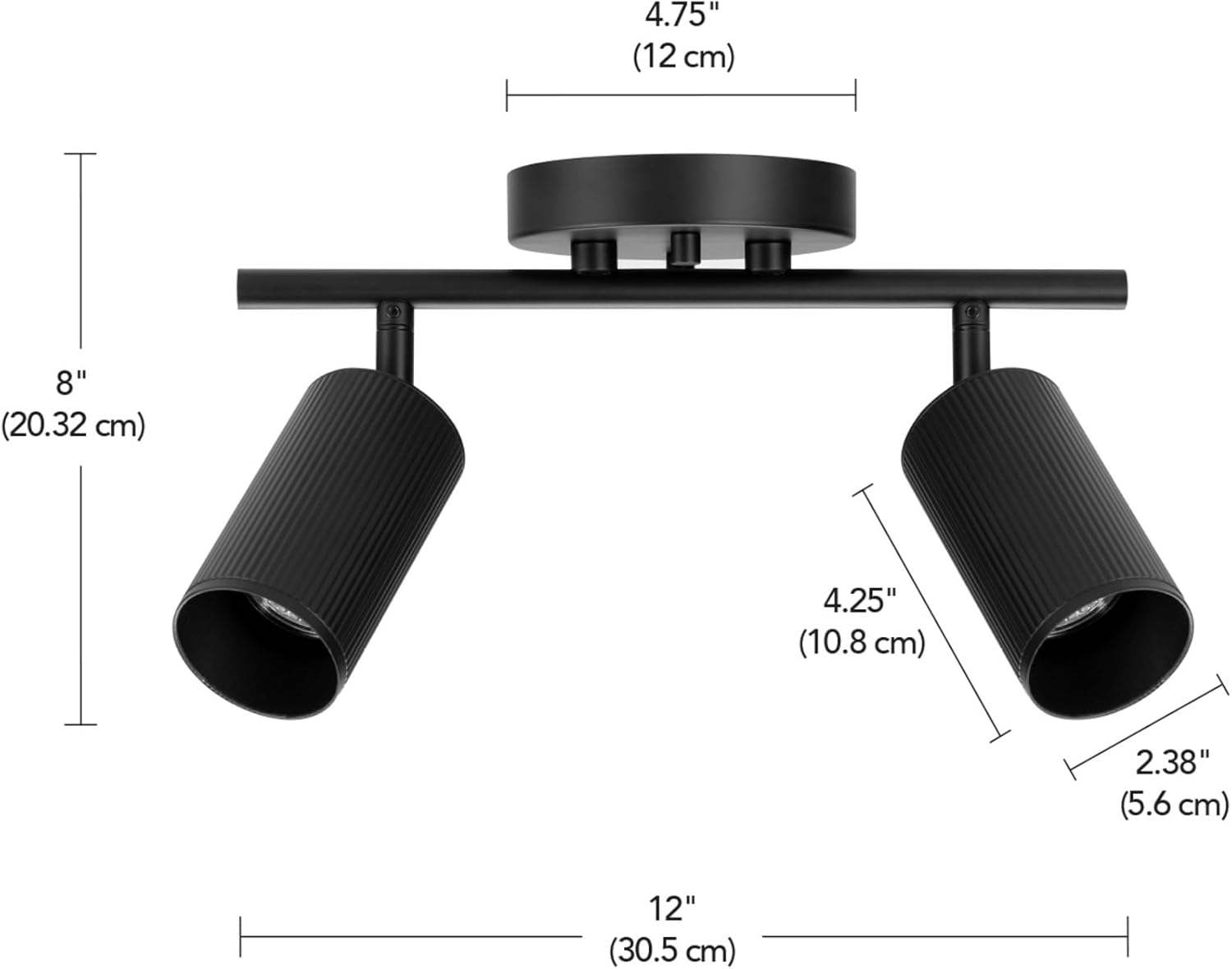 Globe Electric 12 2-Light Track Lighting with Matte Black Shades 1