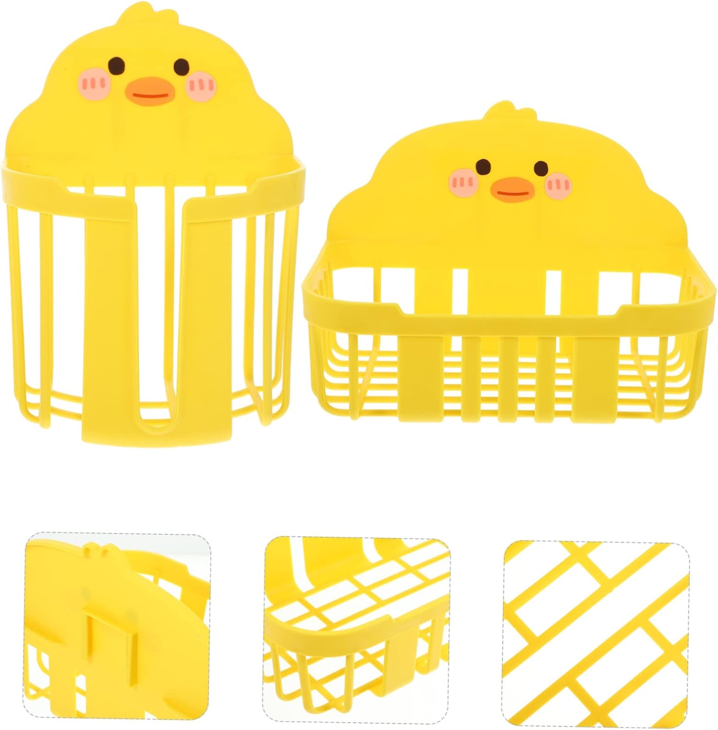 DIYEAH 2Pcs Cartoon Toilet Paper Holders with Storage Baskets Wall Mount
