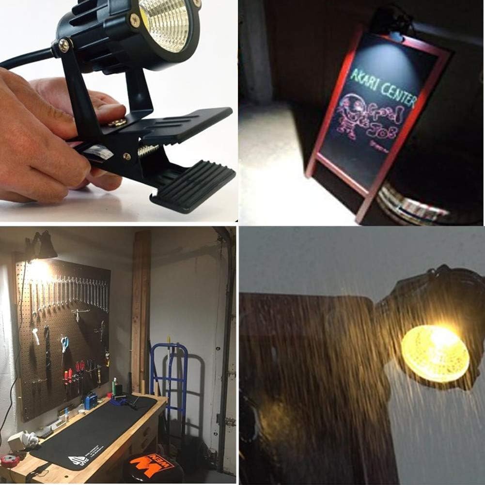 WeFoonLo 5W LED Clip Light Outdoor Waterproof Desk Spotlight Lamp
