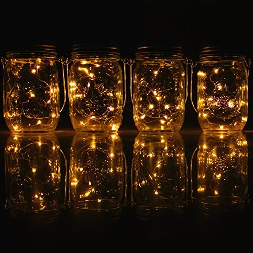 CHBKT 4-Pack Solar Mason Jar Lights with Handle