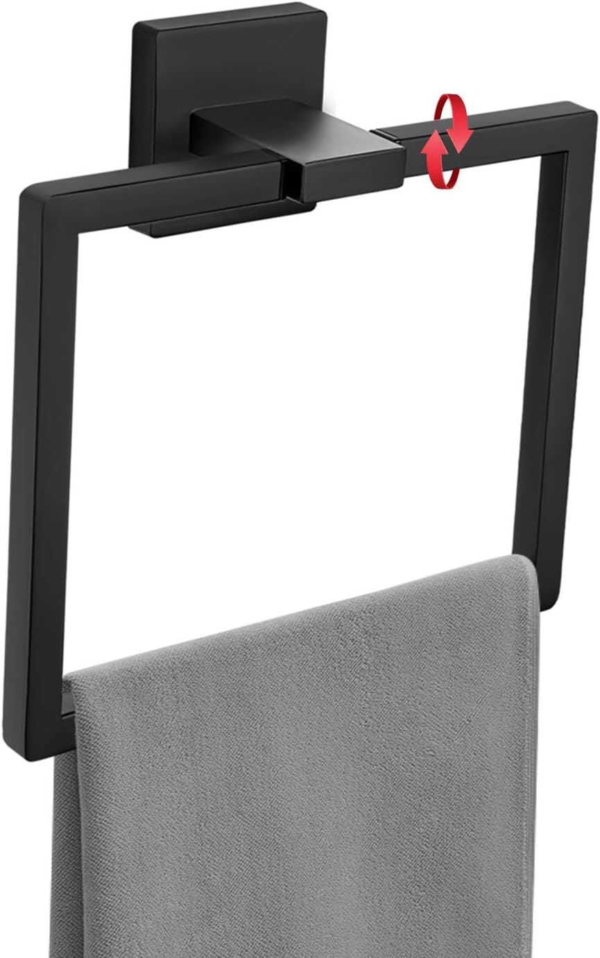 DUMDER Matte Black Rotatable Towel Ring