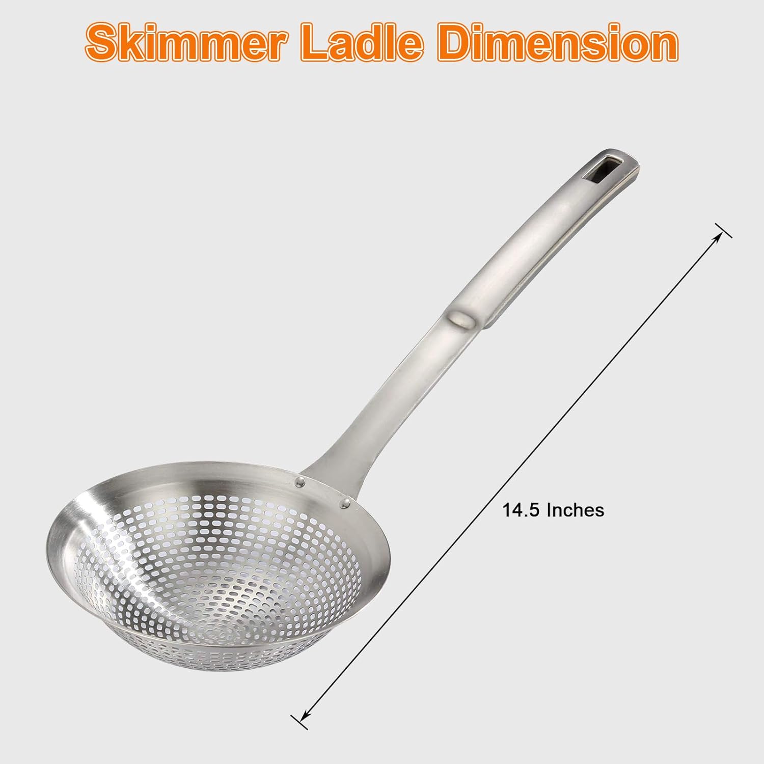 FJNATINH 145 Inch Stainless Steel Skimmer Ladle