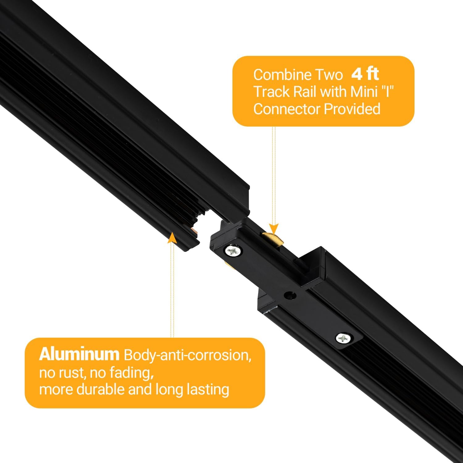 VANoopee H Track Lighting Rails Kit 8FT Black