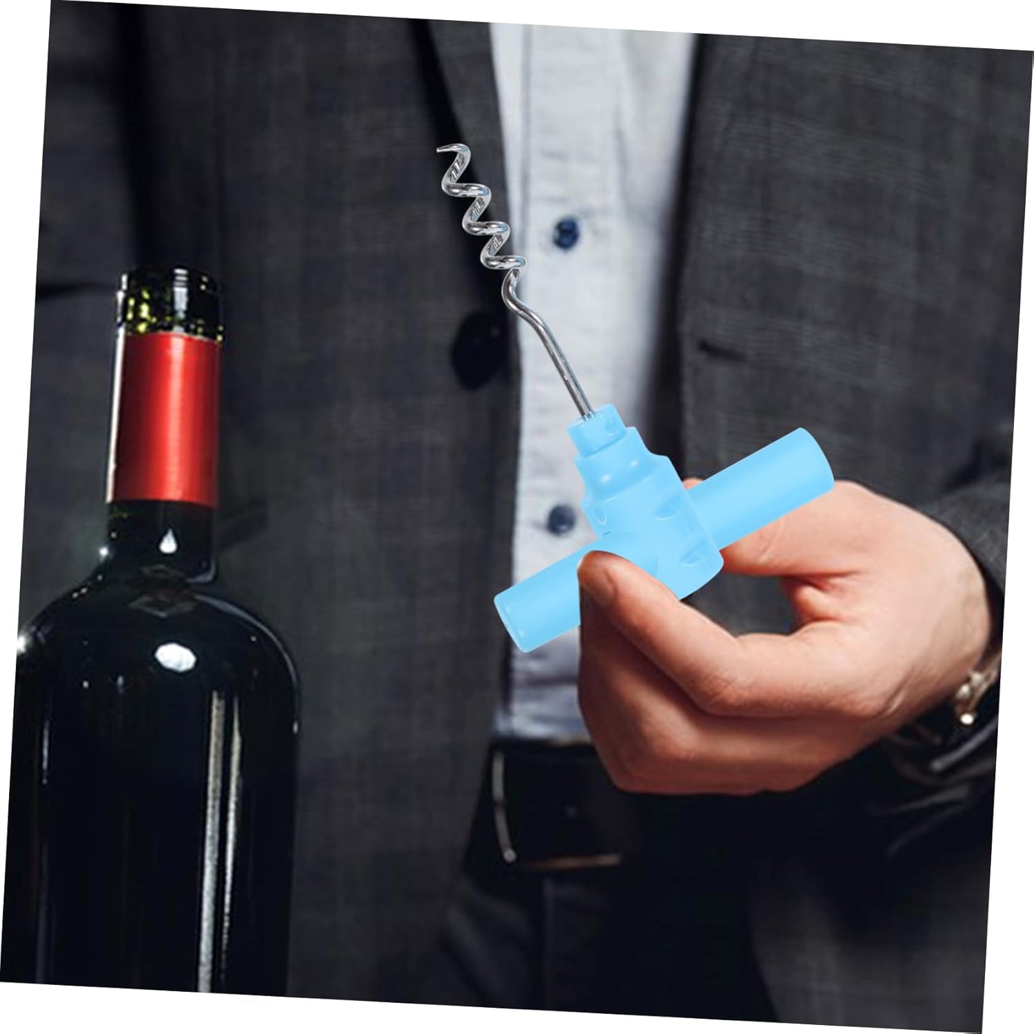 Hoement 5PCS Portable Wine Opener Set with Stopper and Cap Lifter
