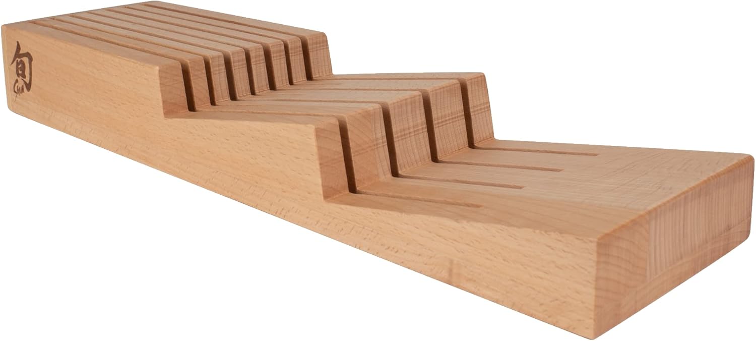 Shun Drawer Knife Tray with 7 Slots and Honing Steel Space 1