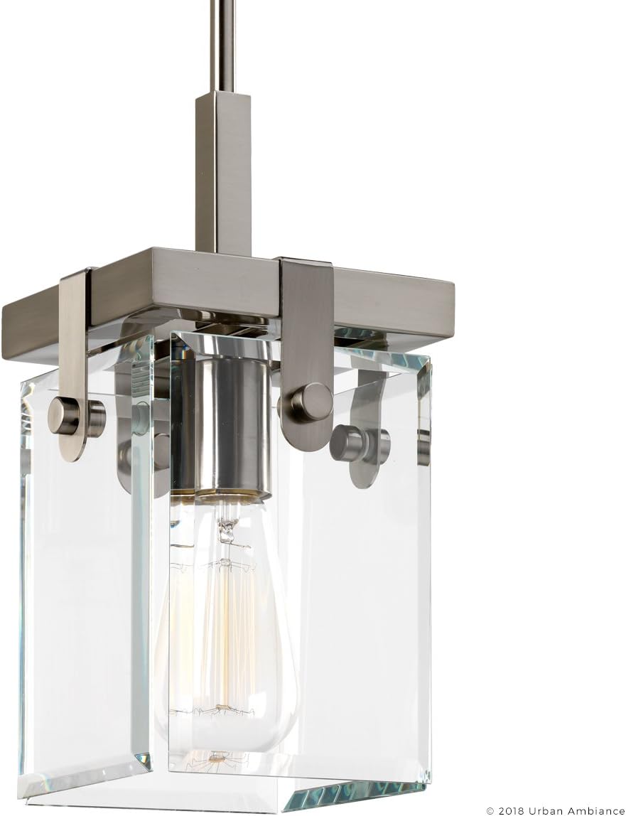 Urban Ambiance Farmhouse Pendant Light with Brushed Nickel Finish