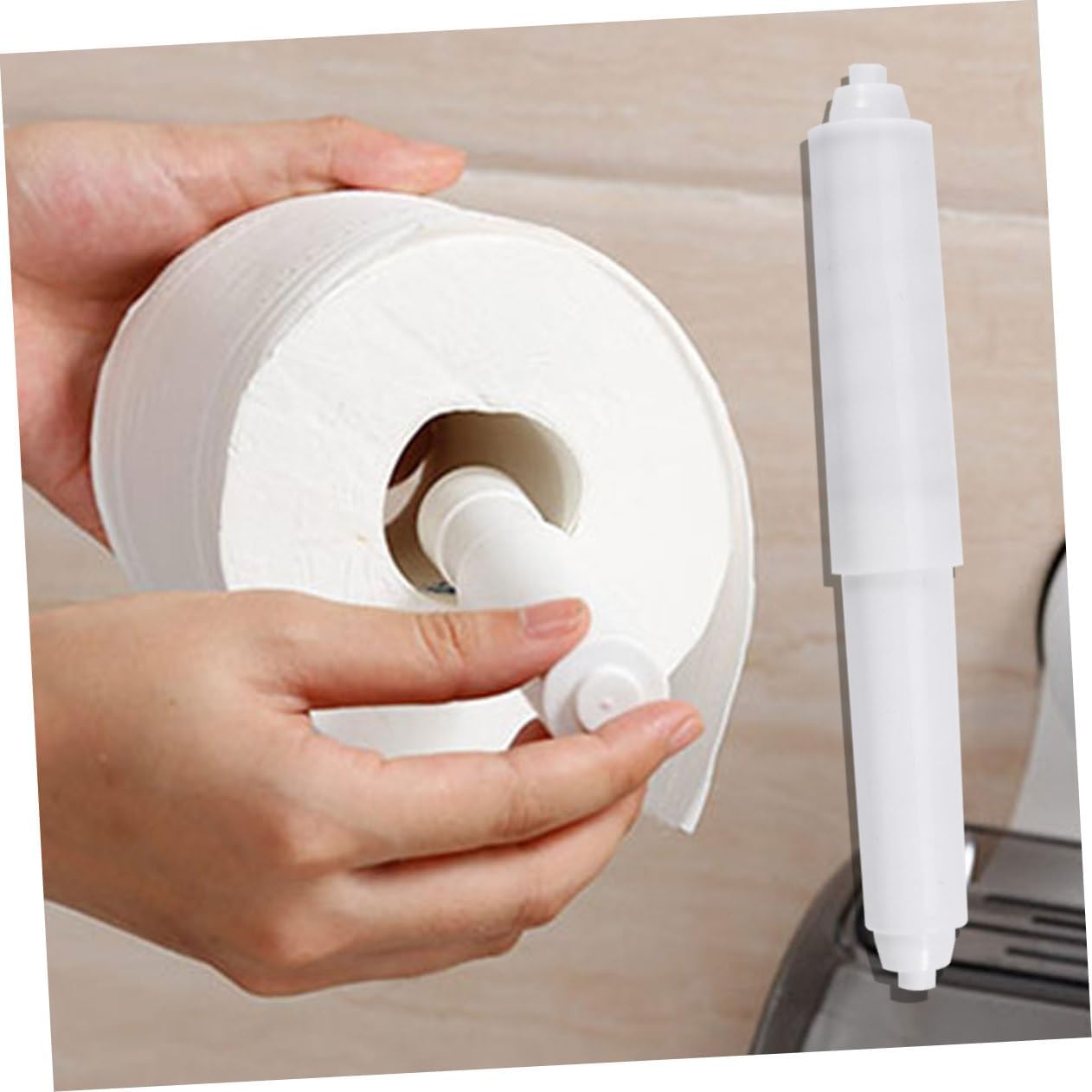 10pcs Plastic Toilet Paper Roll Holder with Spring Load