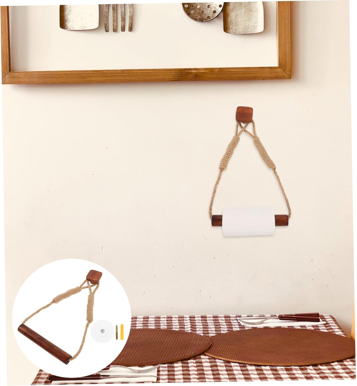 GANAZONO Wall Mounted Toilet Paper Holder Decorative Rack 1
