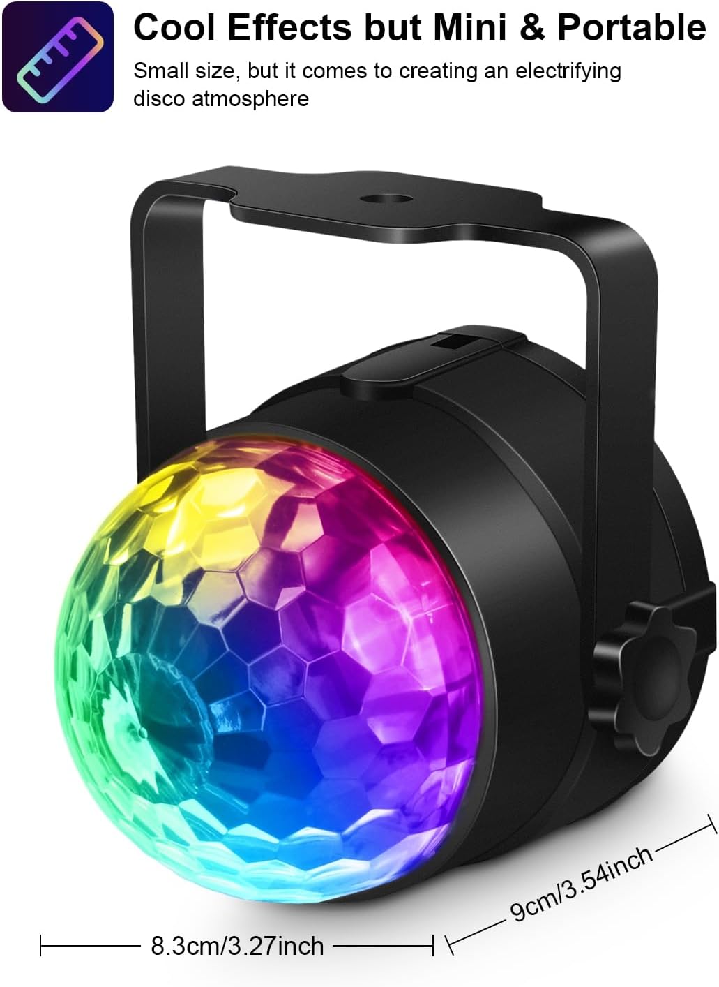 Luditek 4-Pack Sound Activated Disco Ball Lights with Remote Control