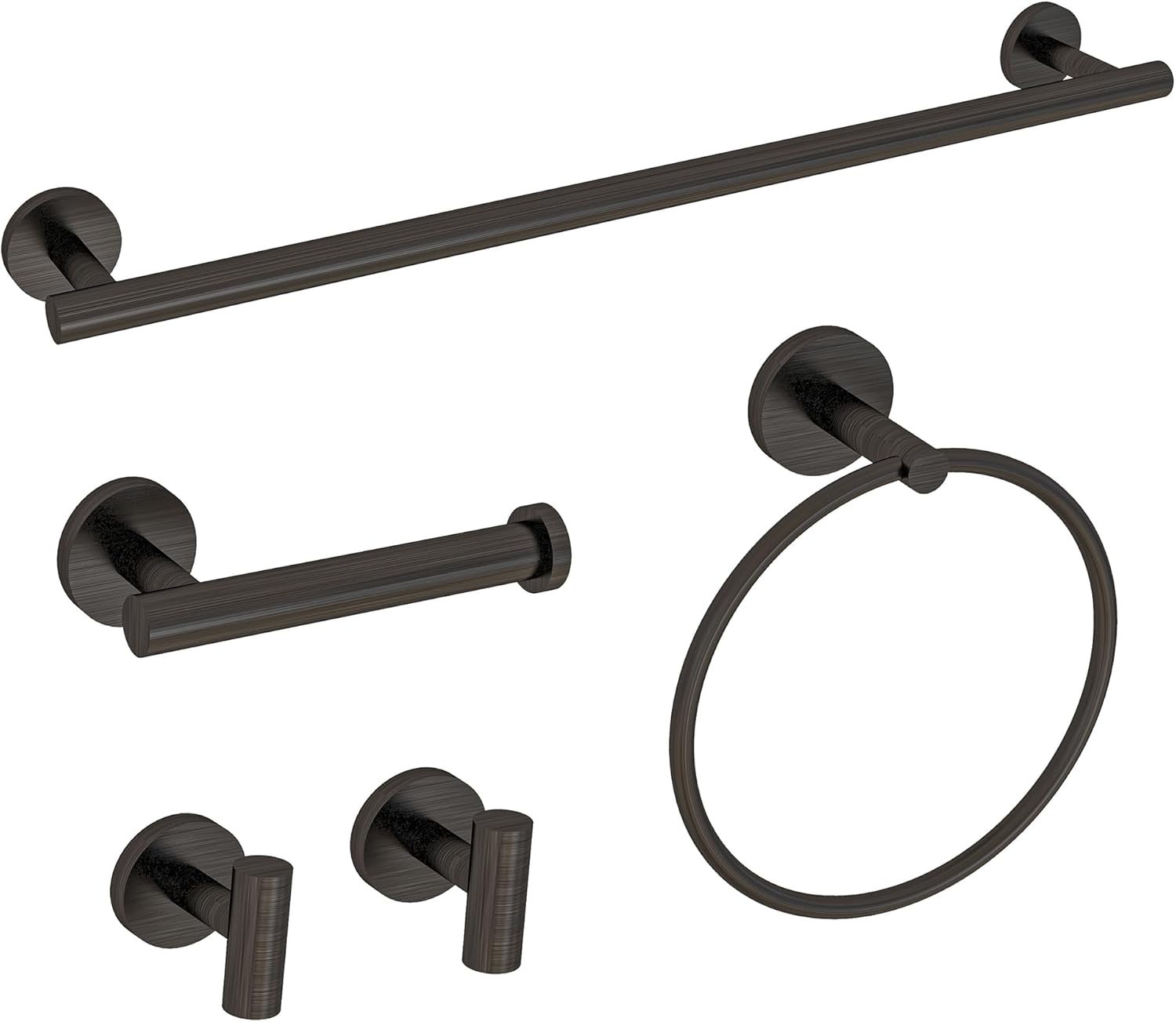Gkhomext Matte Black Towel Bar Set 5 Piece