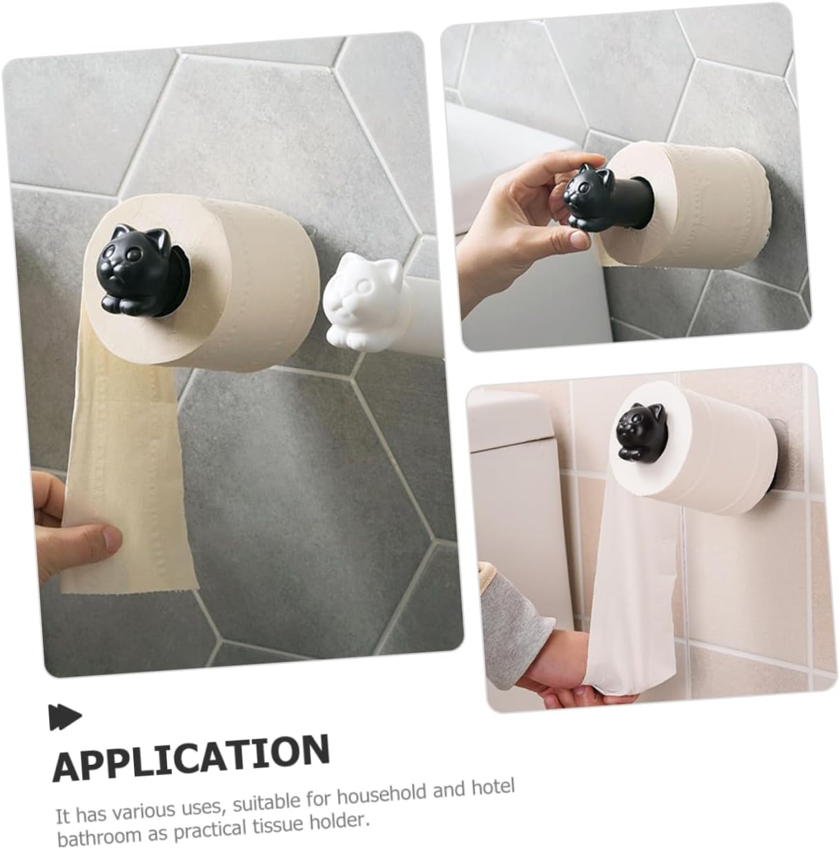 POPETPOP Wall Mounted Toilet Paper Holder Cute Animal Design Space Saving Bathroom Organizer