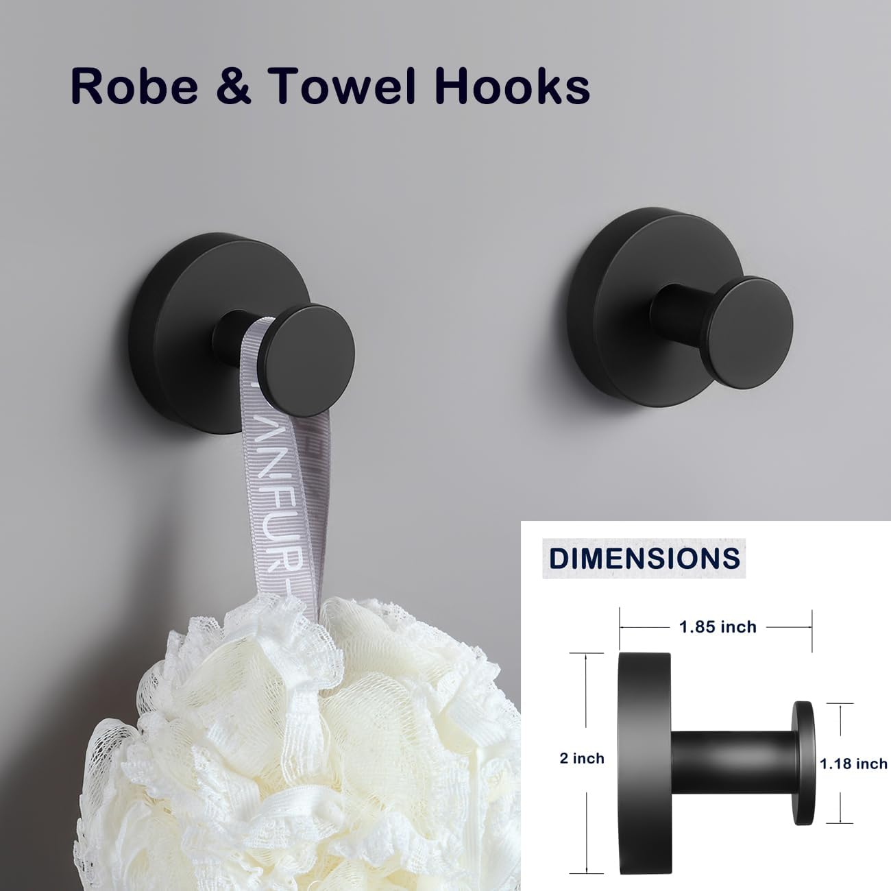 JAAWAN 5-Piece Matte Black Bathroom Hardware Set