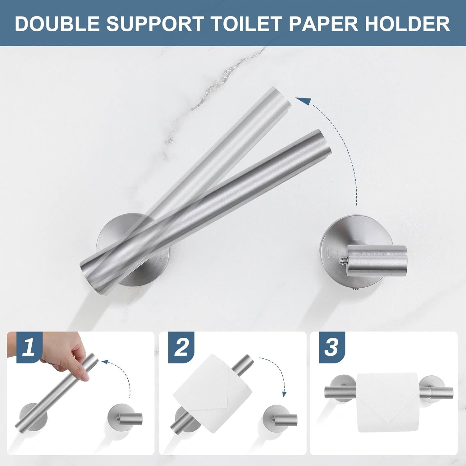 5 Piece Brushed Nickel Towel Bar Set
