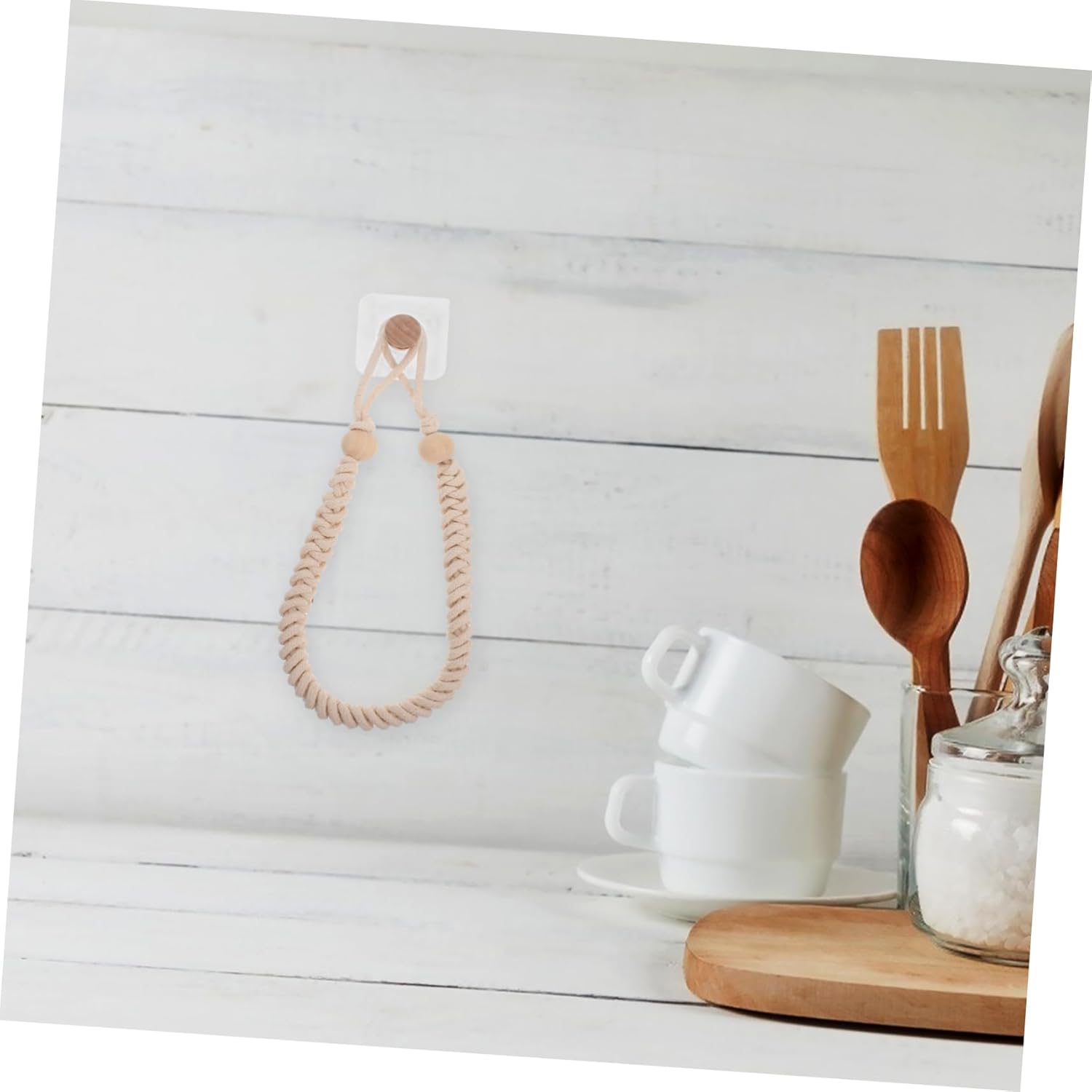 Happyyami Cotton Rope Toilet Paper Holder No Drill Wall Mount