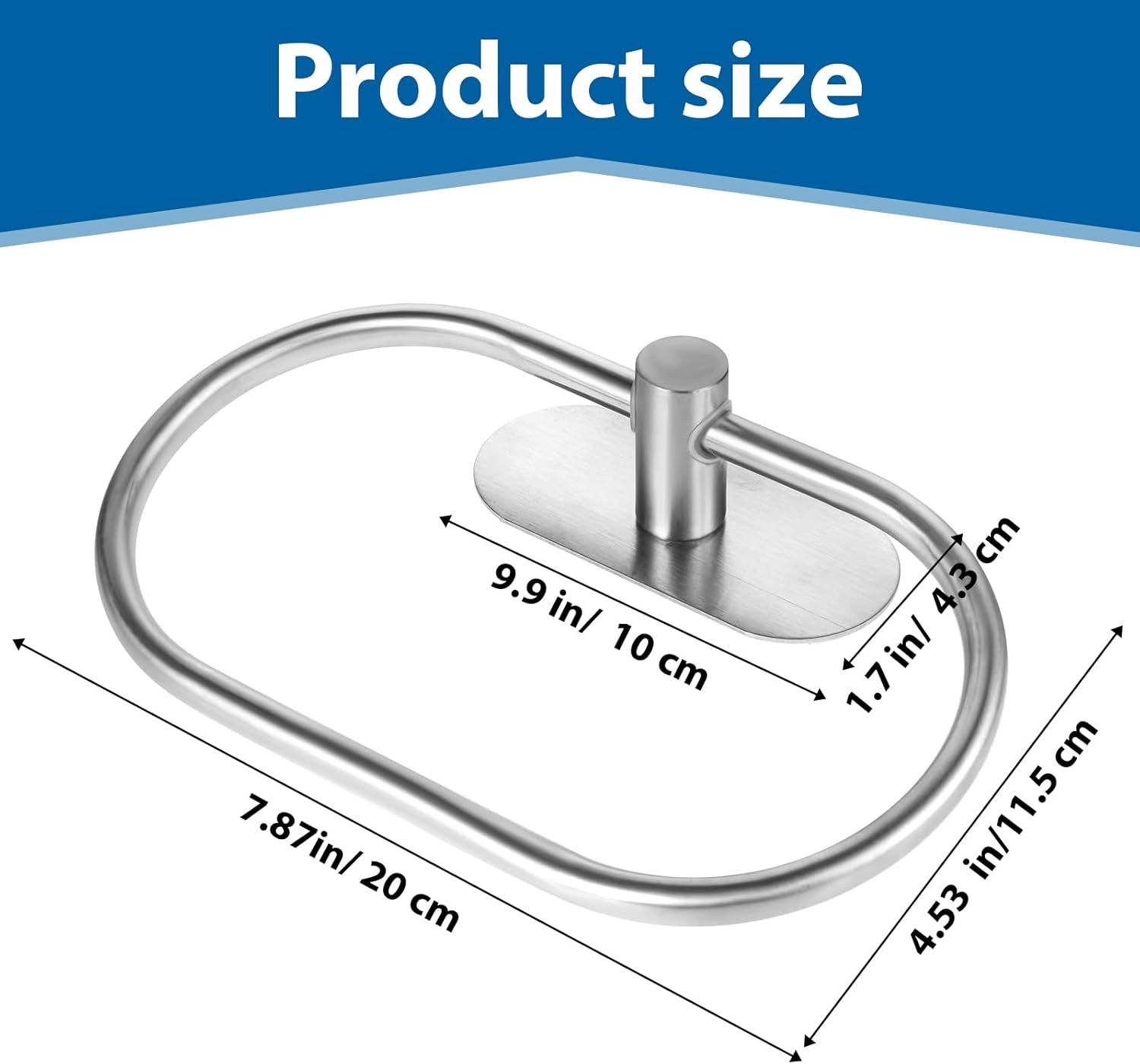 Teaaha Silver Adhesive Towel Ring No Drilling 1