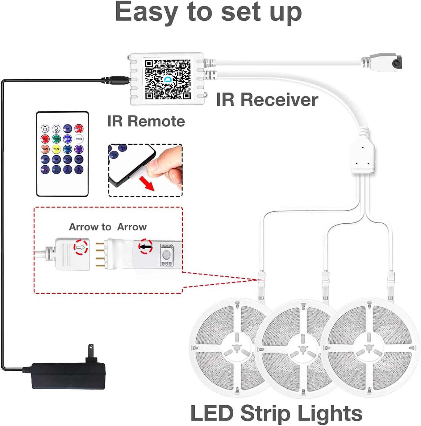 DAYBETTER 300ft RGB LED Strip Lights for Bedroom with App Control