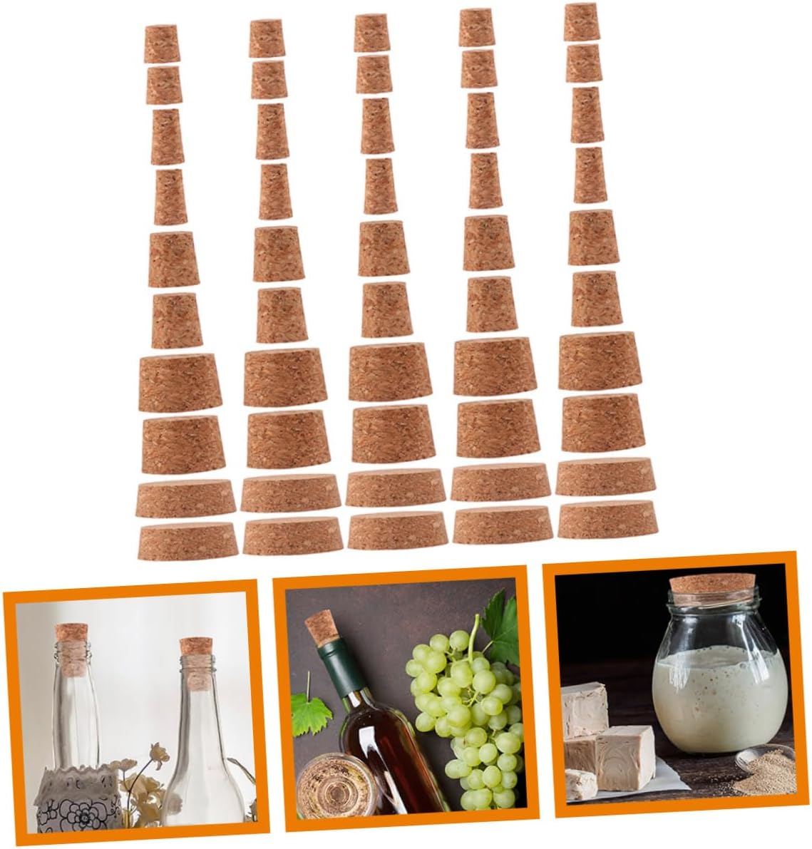 SHOWERORO 50pcs Wine Bottle Stopper Cork Kit