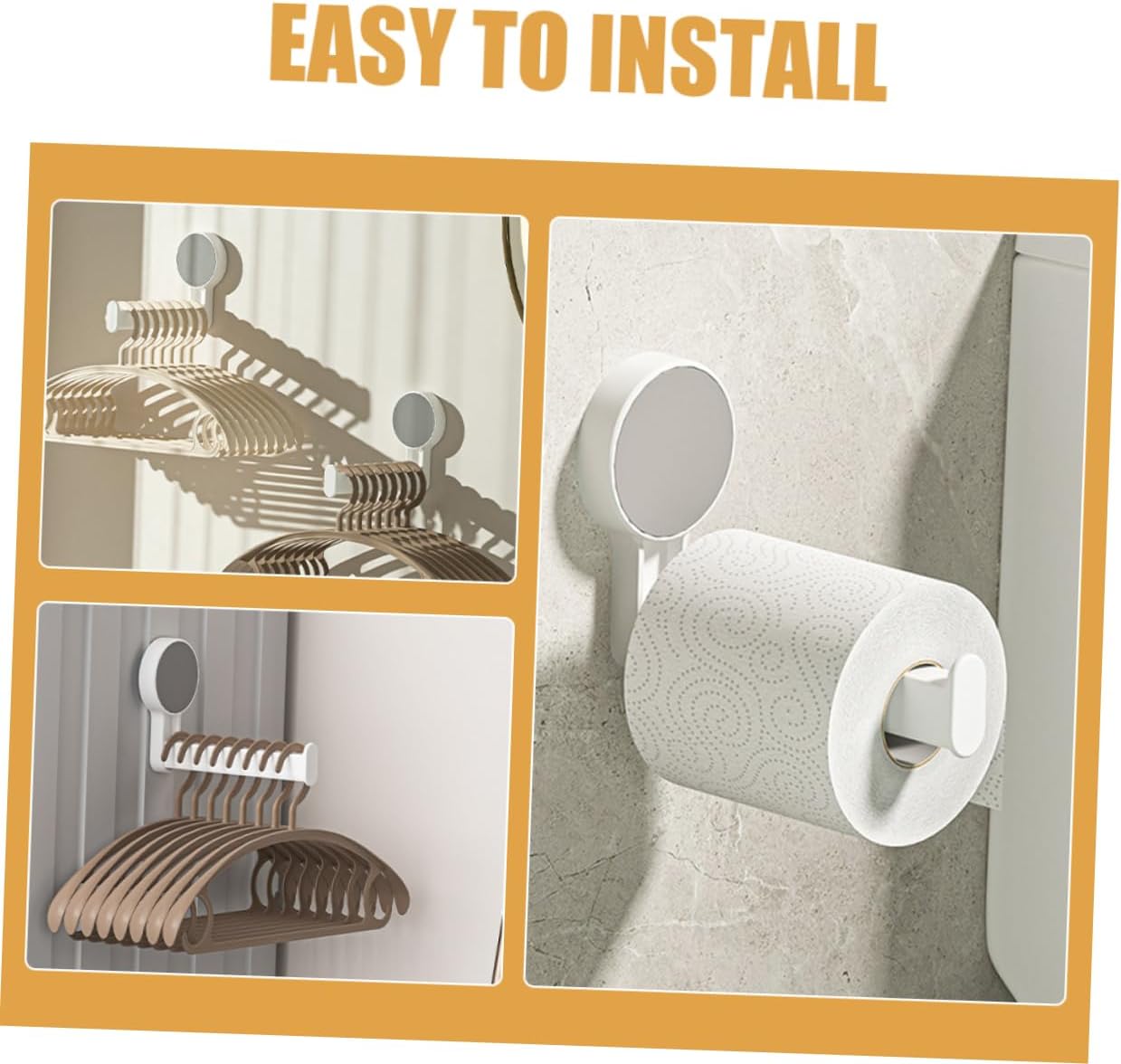 Tofficu Wall Mounted Toilet Paper Holder Durable Space Saving Storage Rack