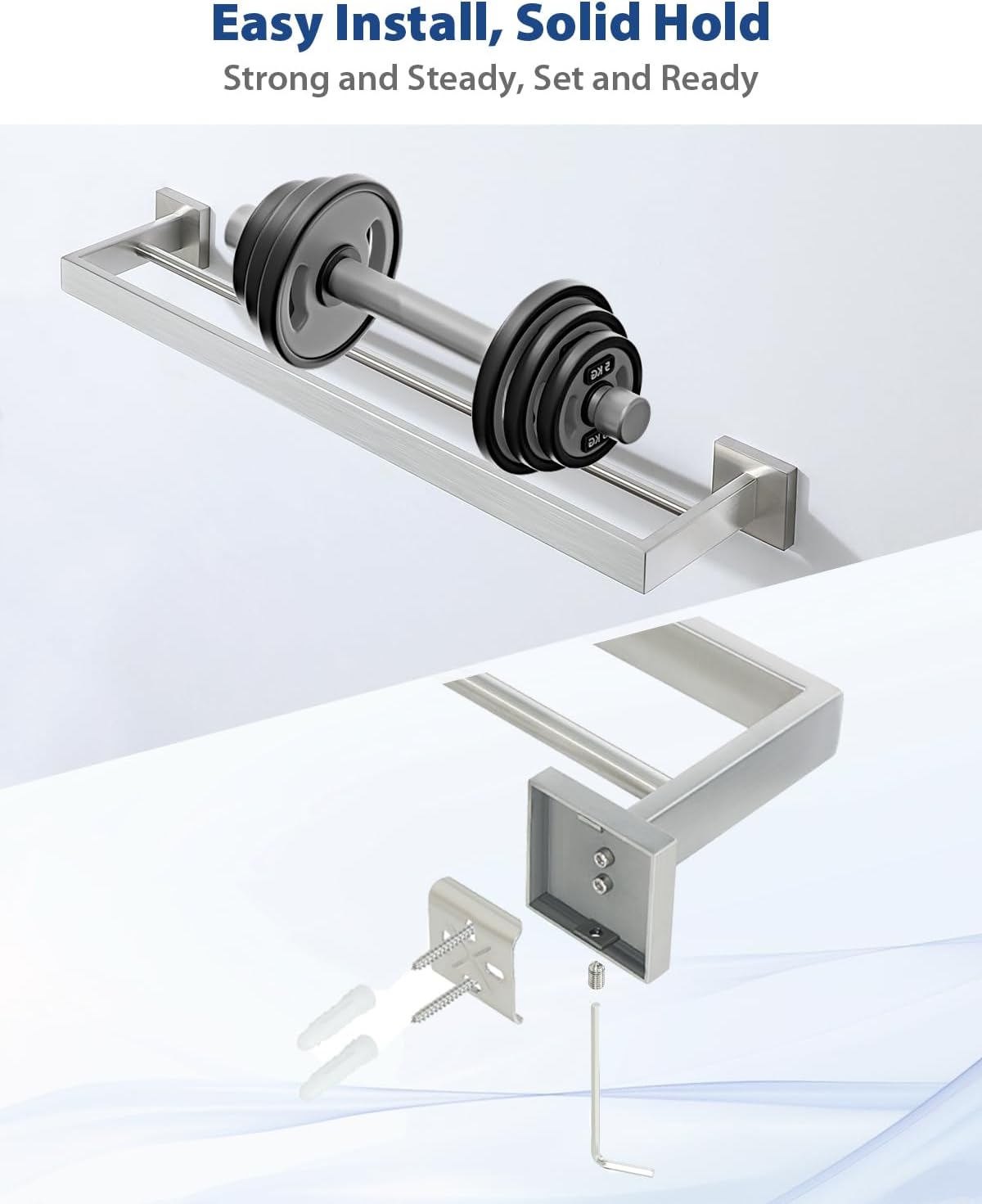 Alise Double Towel Bar 22 Inch Brushed Nickel