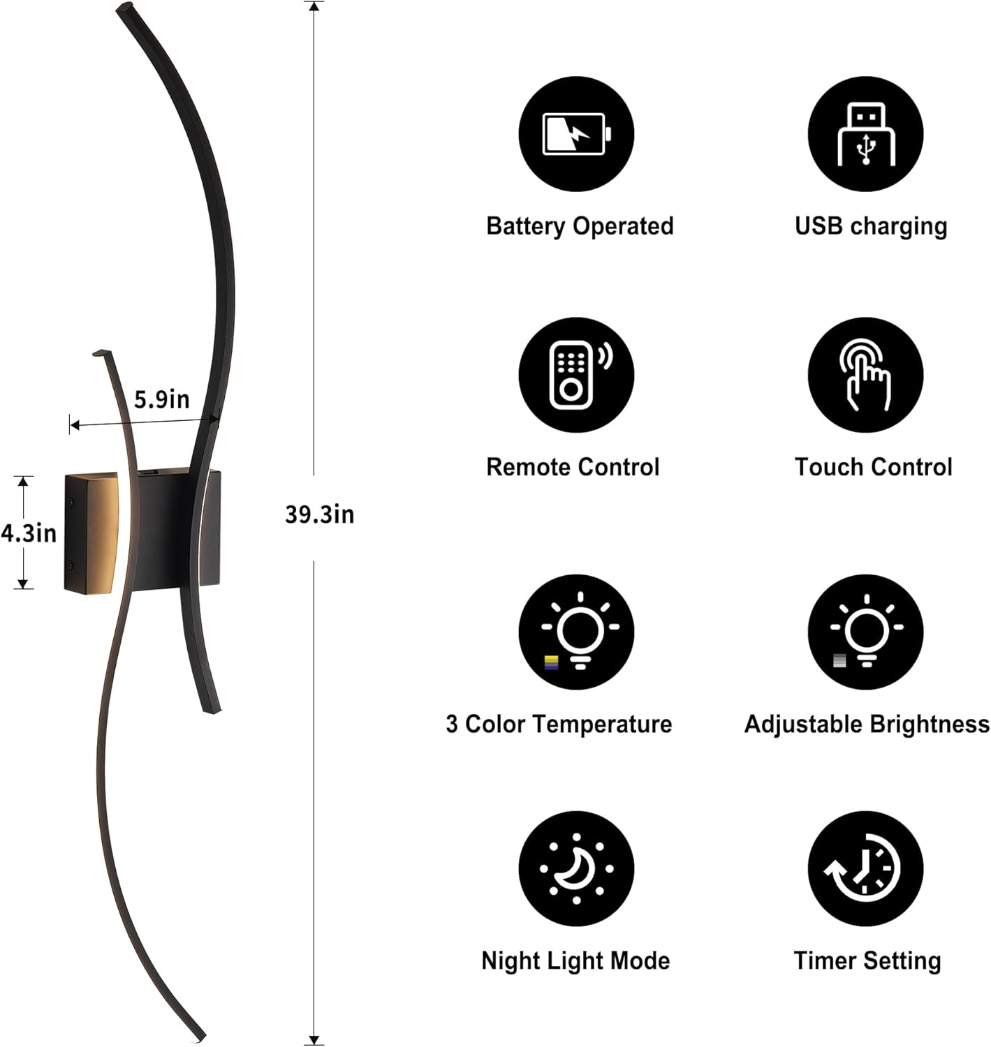 Battery Operated Wall Sconces Set of Two with Remote Control 1