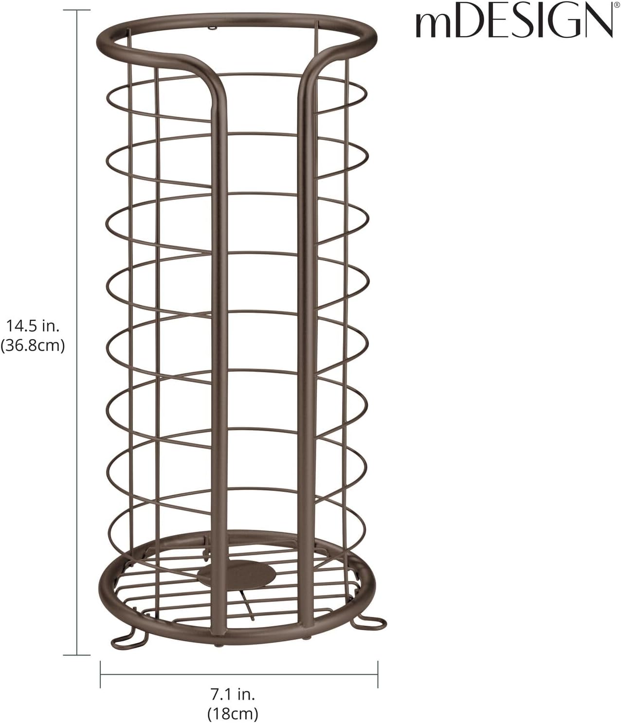 mDesign Bronze Toilet Paper Holder for 3 Rolls