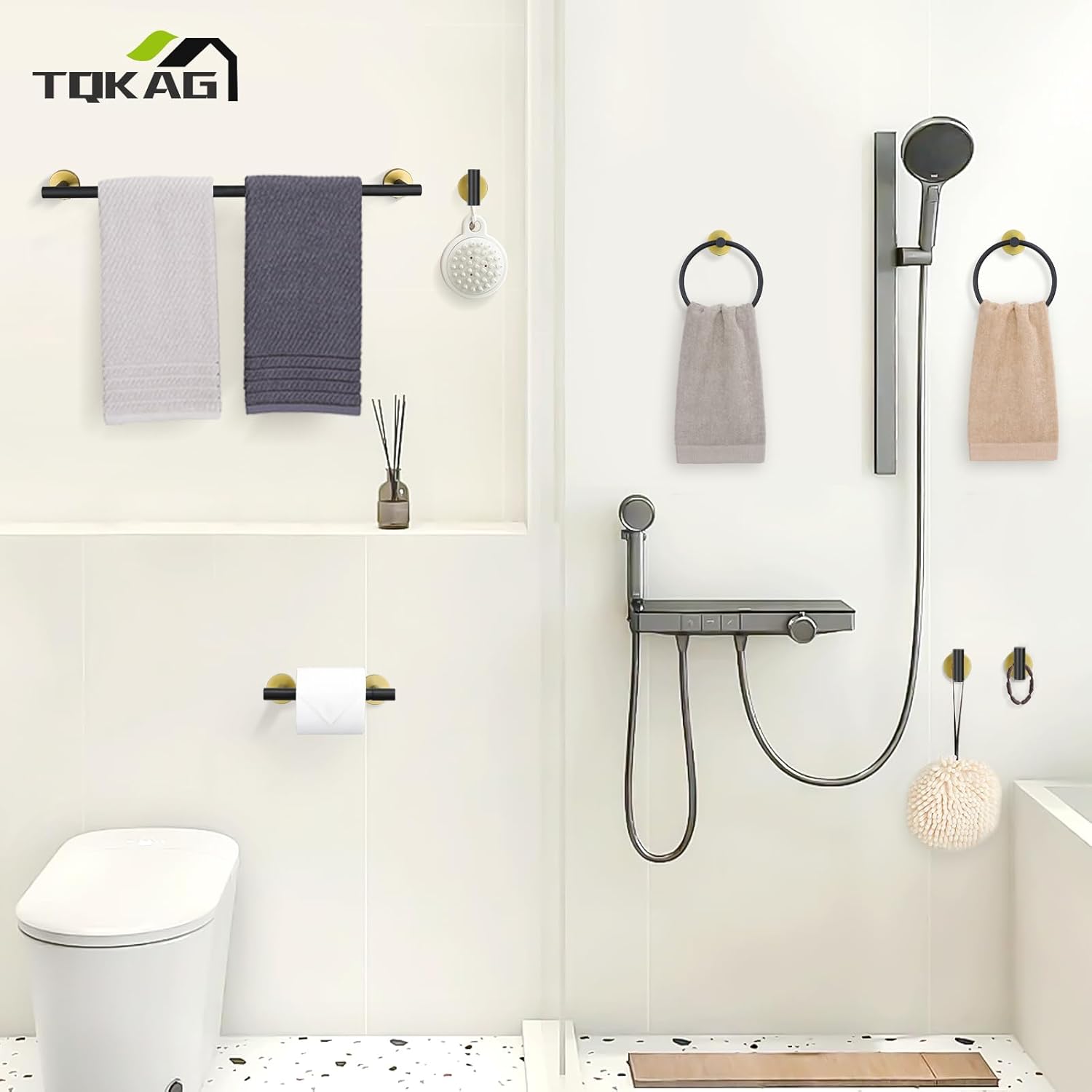 TQKAG 8-Piece Stainless Steel Towel Bar Set
