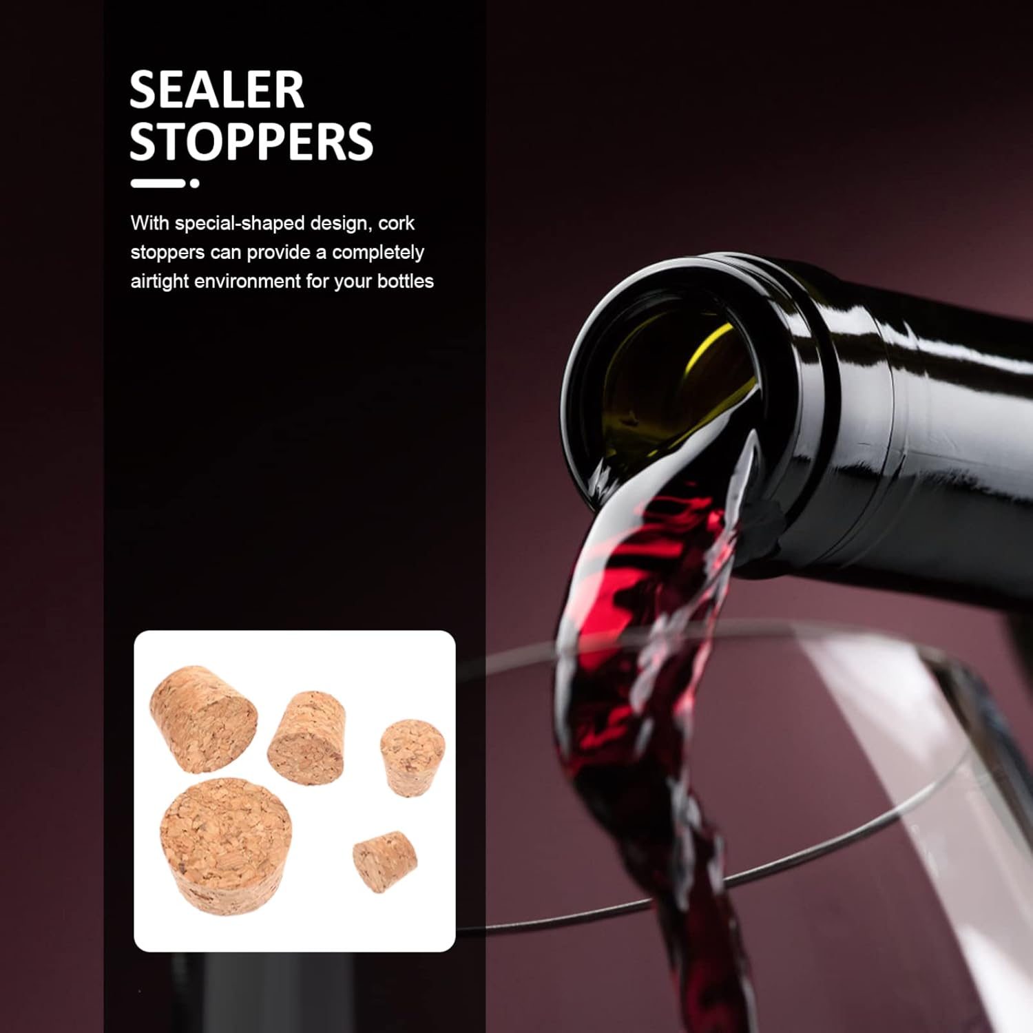 LABRIMP 50pcs Reusable Wine Stopper Sealer System