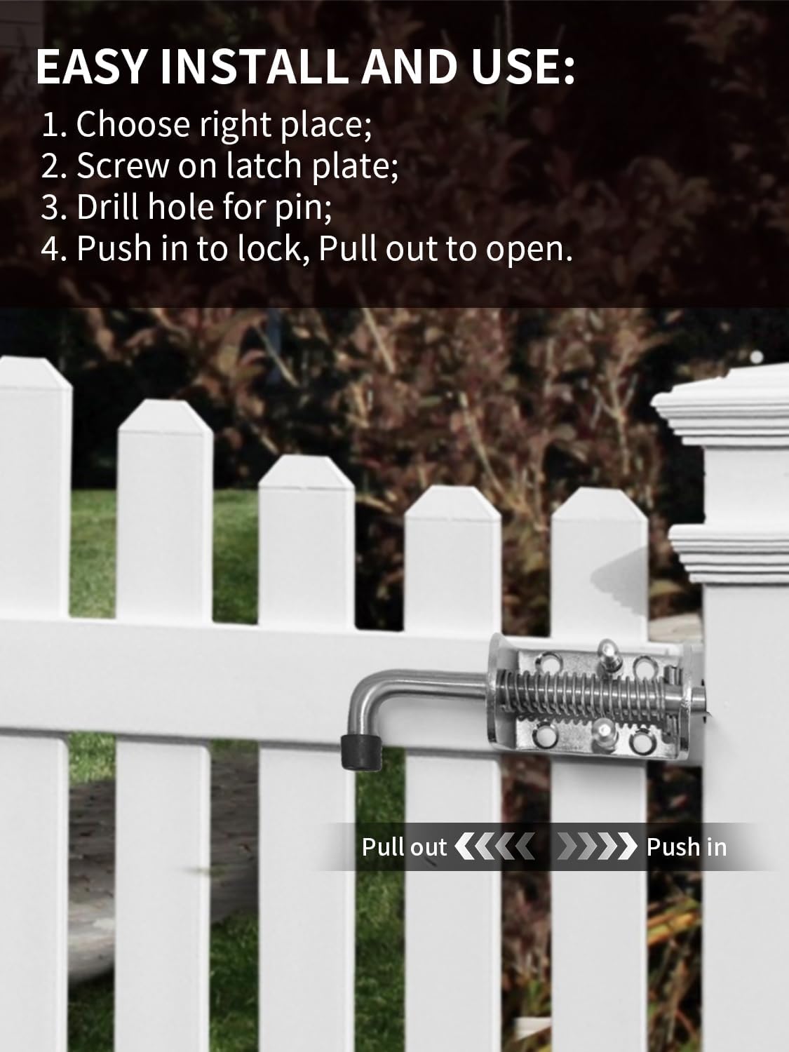 Quality Life Spring-Loaded Gate Latch Pin Claros