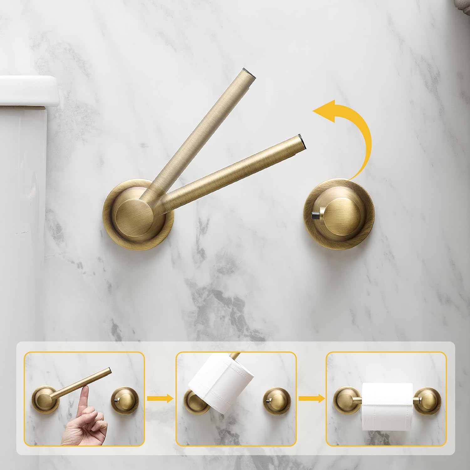 BESy Wall Mounted Toilet Paper Holder Stainless Steel