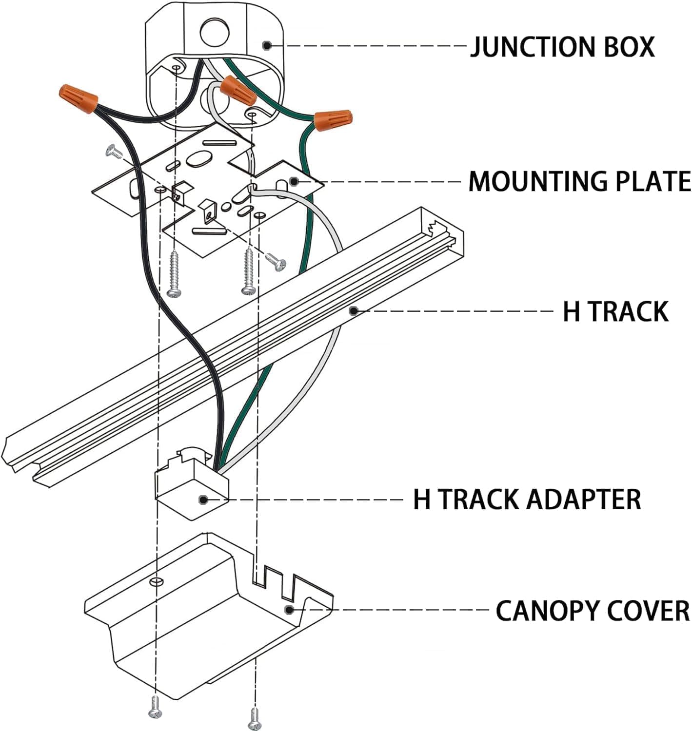 Bravsekai H Track Floating Connector for Track Lighting