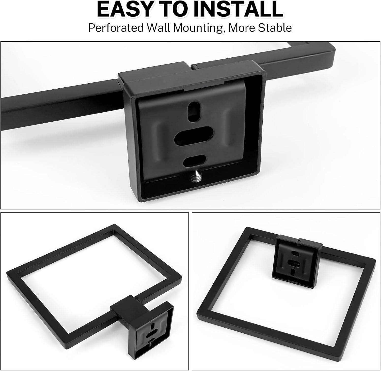 DUMDER Matte Black Rotatable Towel Ring