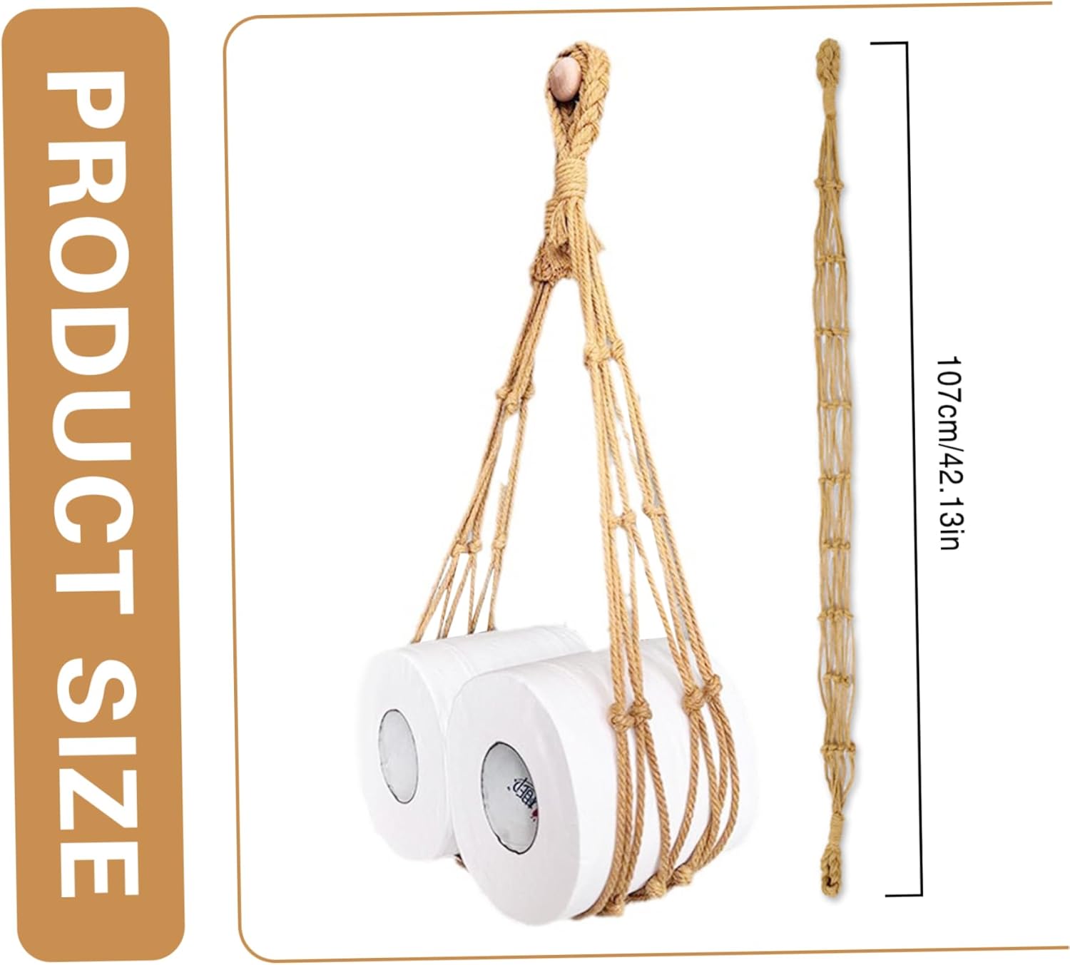 Banziaju Toilet Paper Holder 42 Inch Boho Cotton Rope