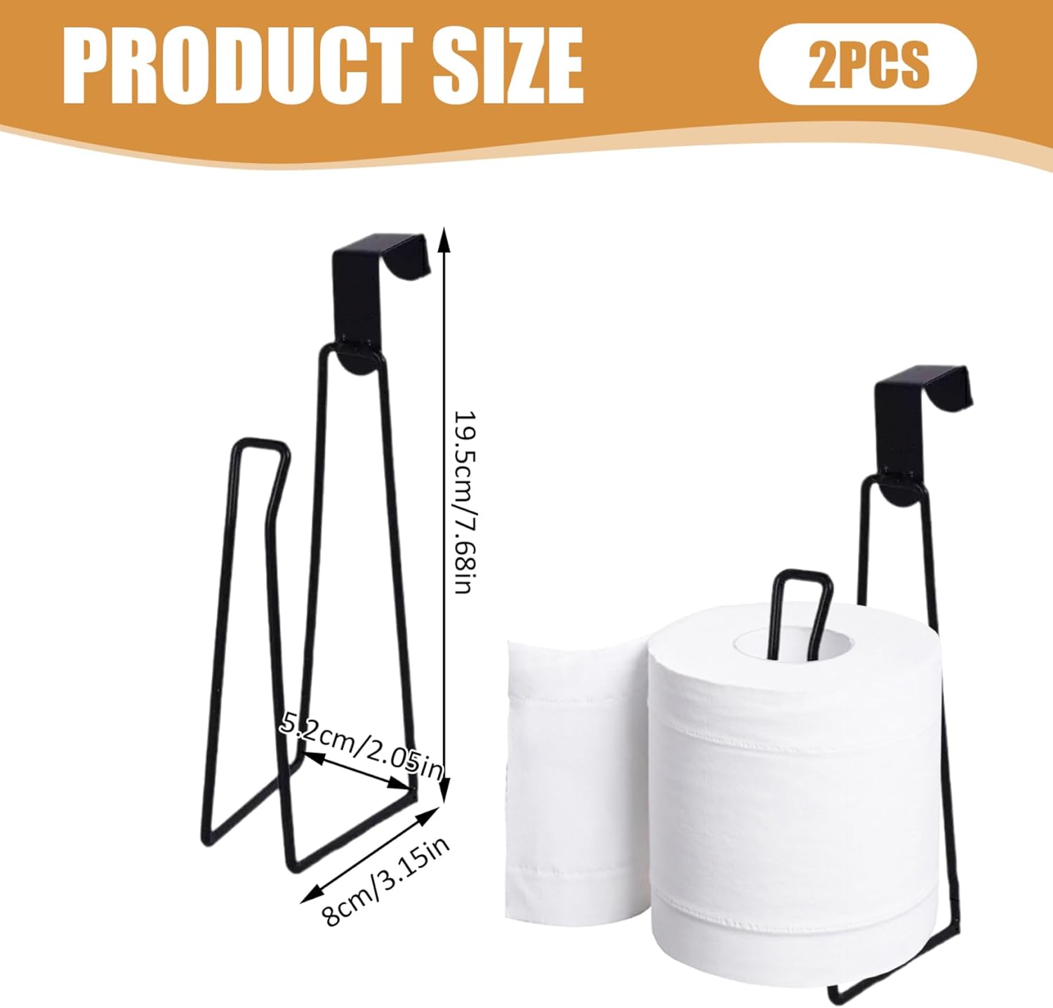 Nirelief 2Pcs Metal Over The Tank Toilet Paper Holder 1
