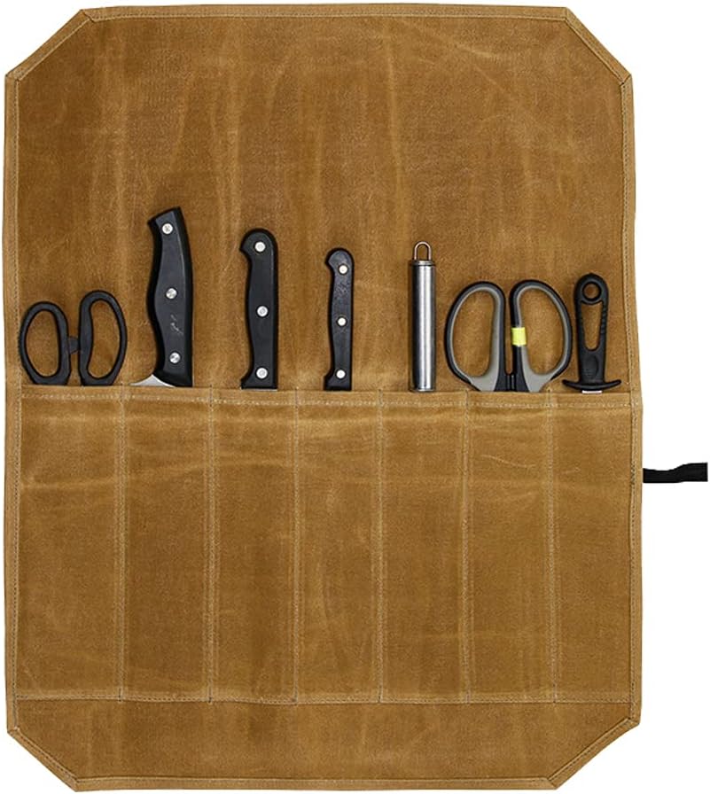 SNOMEL Knife Storage Bags and Rolls with 7 Pockets