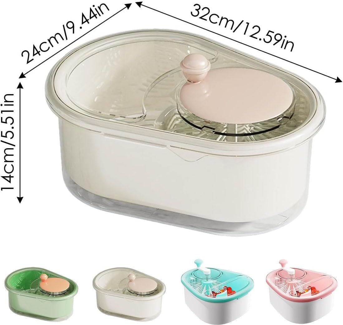 DENGWANG Fruit Cleaner Spinner with Brush and Lid