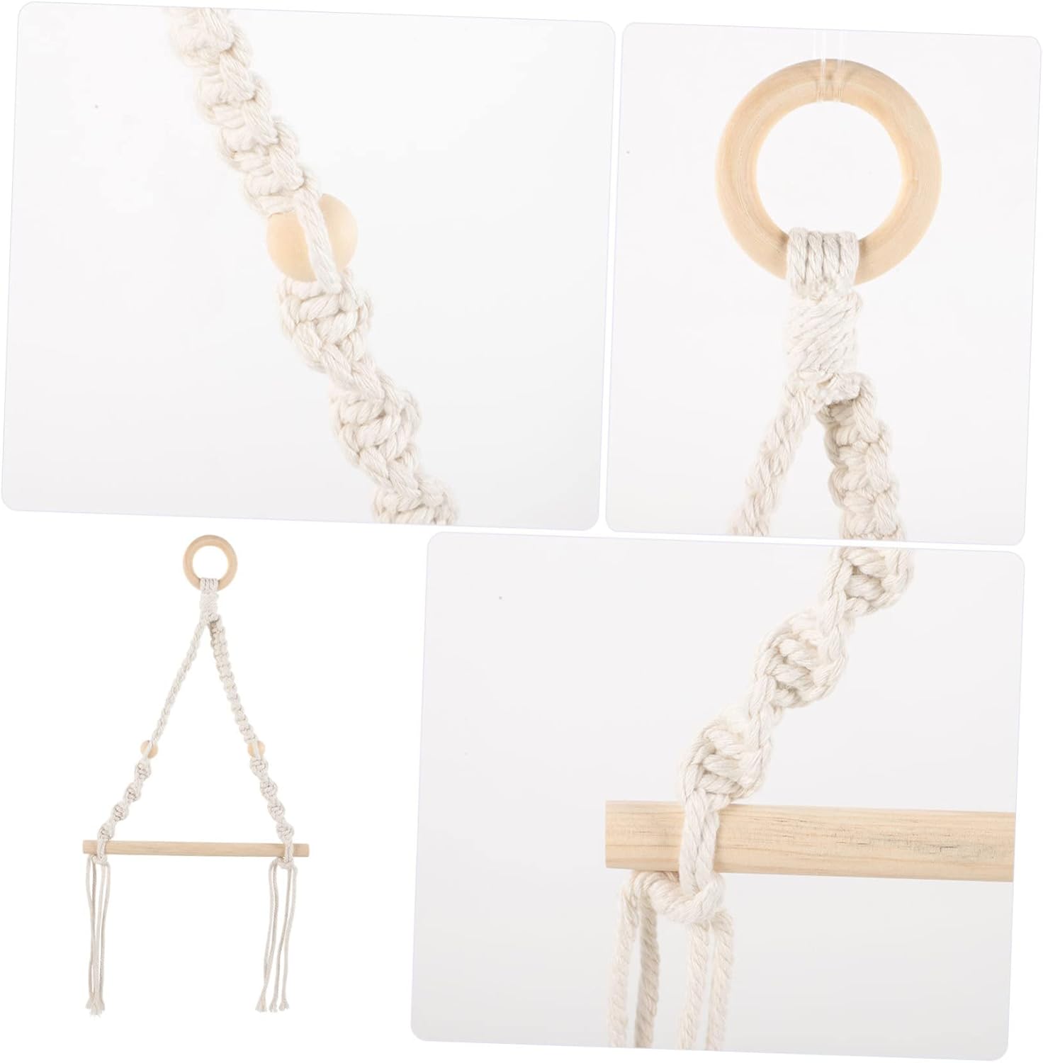 Boho Nautical Macrame Toilet Paper Holder Wall Mount