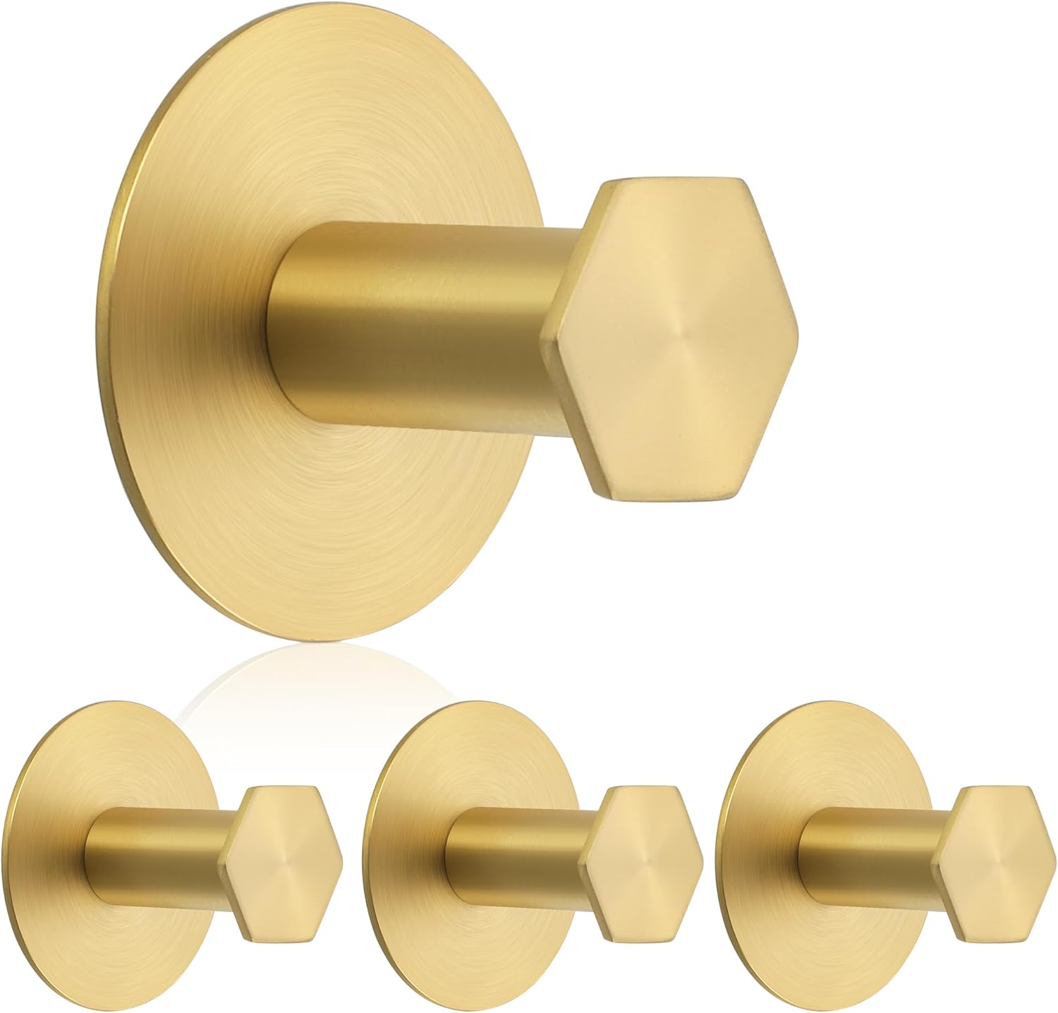 SAYAYO Adhesive Hooks 4 Pack Brushed Gold 1