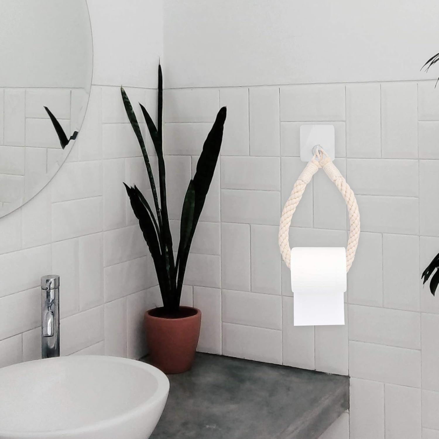 COHEALI Rope Toilet Paper Holder Wall Mount