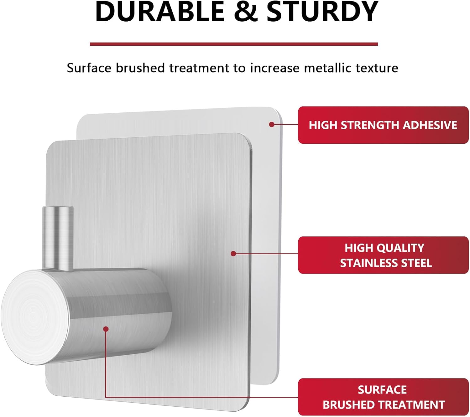 Z-TIISON Brushed Silver Towel Hook 8Pack