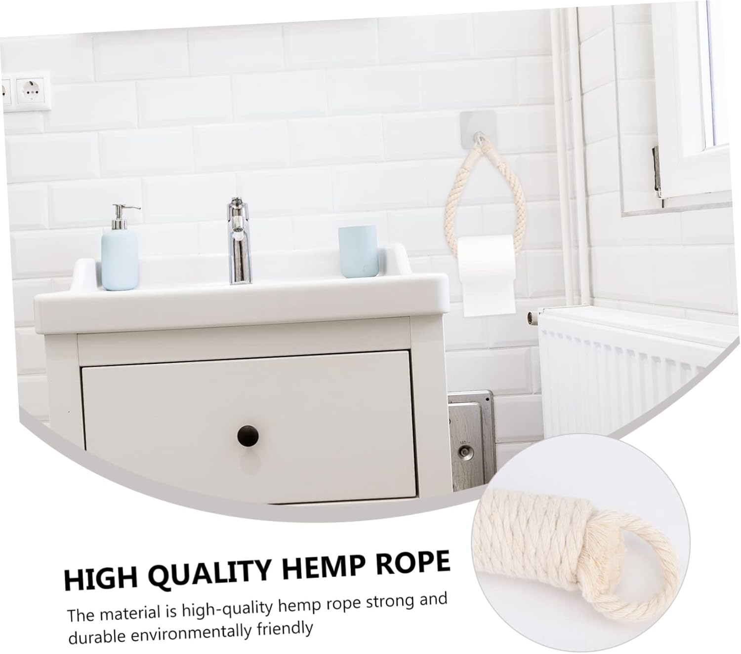 Rope Hanging Toilet Paper Holder Wall Mounted