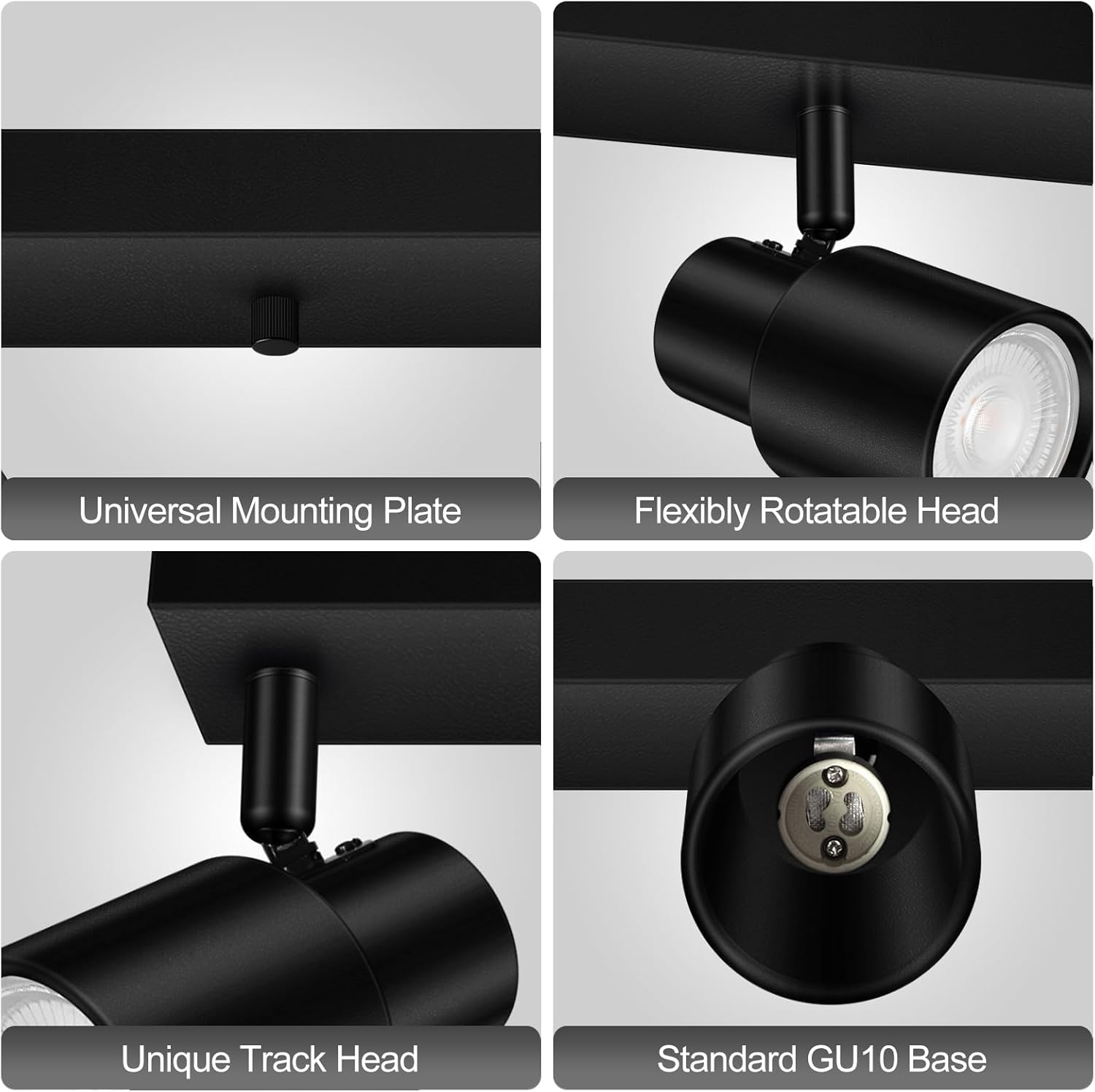 Bricosmocon 3-Light Black Track Lighting Fixture