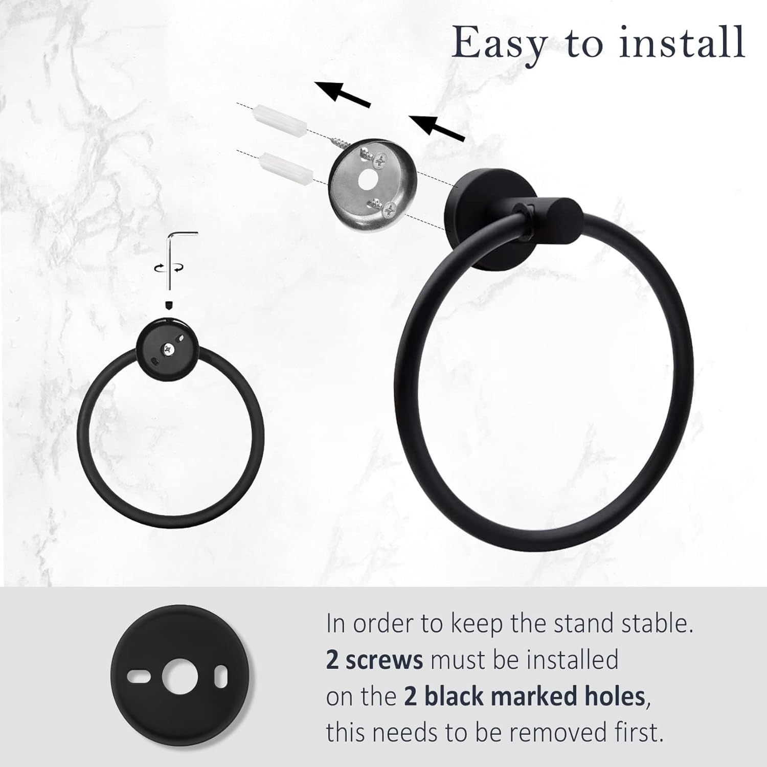 581016pcs Matte Black Bathroom Hardware Set
