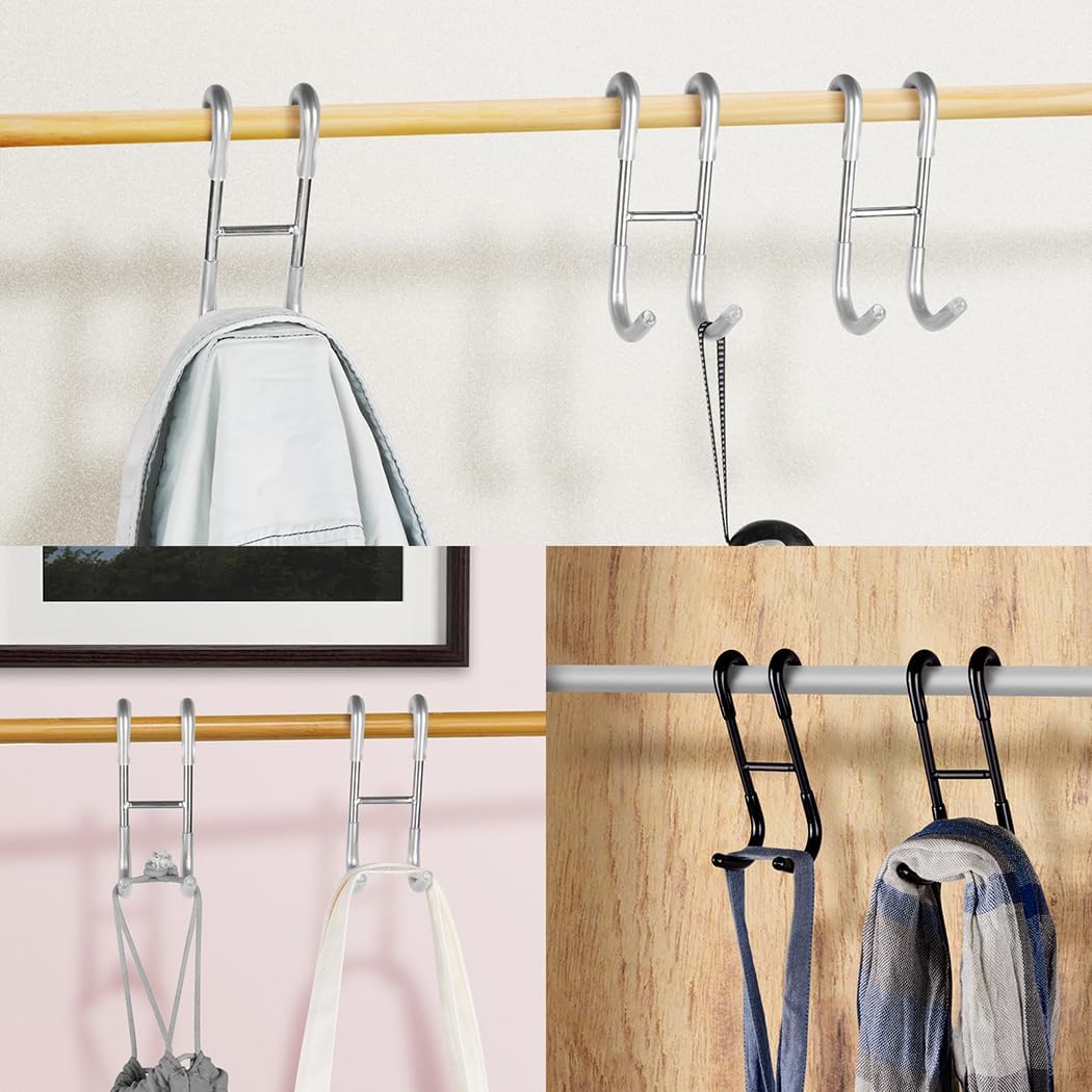 NINETREX Shower Door Hooks 4 Pack Silver