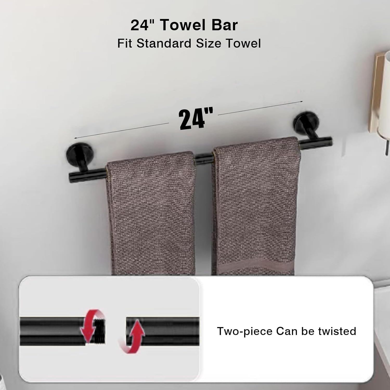 4-Piece Matte Black Bathroom Hardware Set