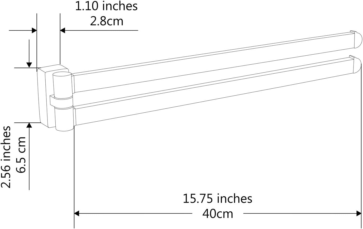 BGL Swivel Towel Bar Brushed Nickel 2 Arms