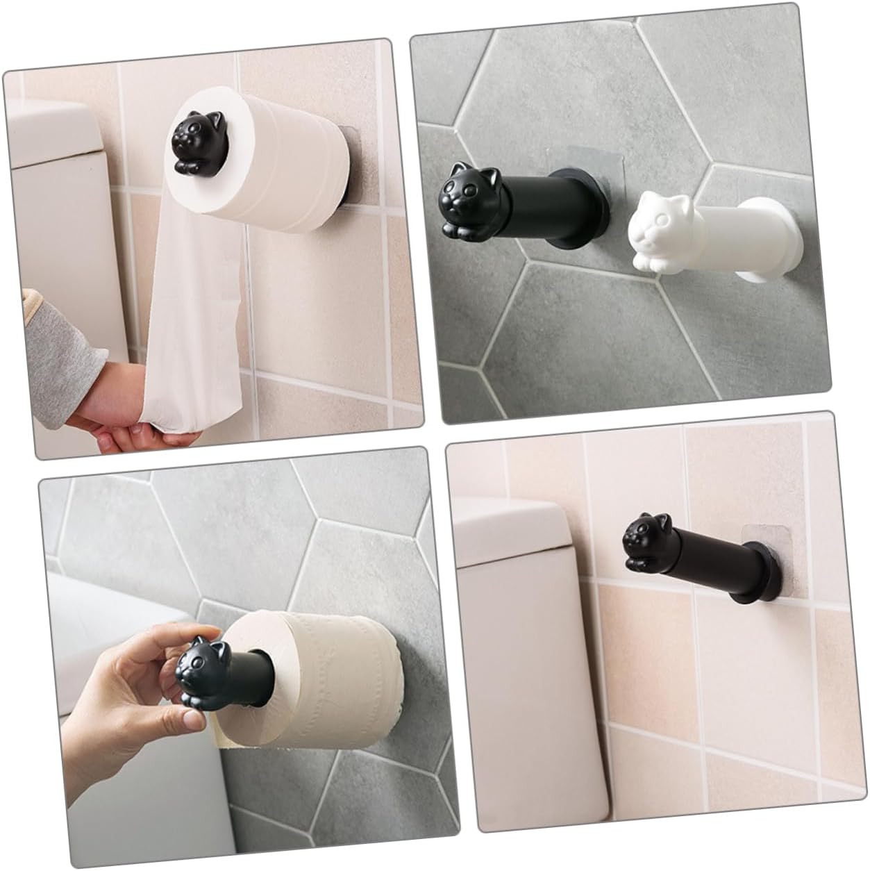 POPETPOP Wall Mounted Toilet Paper Holder Cute Animal Design Space Saving Bathroom Organizer